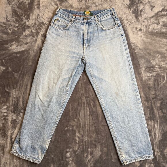 Cabela's Outdoor Gear 34x32 Plaid Lined Medium Washed Straight Leg Fit Blue Jean - Picture 1 of 7